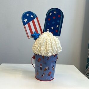 Patriotic faux ice cream bucket